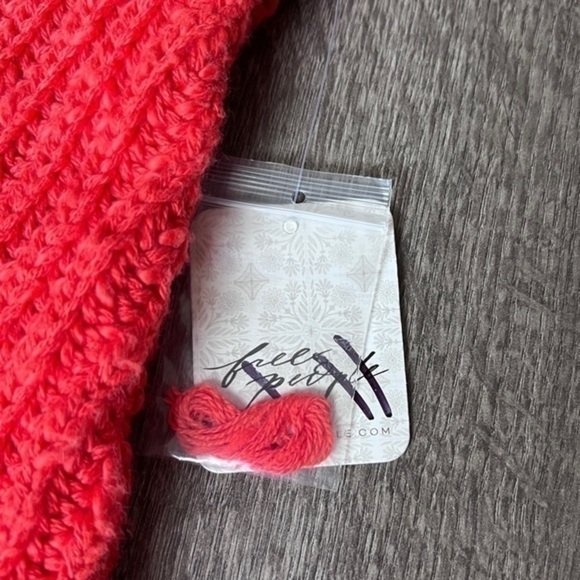 Free People Sunset V Neck Sweater In Red/Rouge Size Small - Picture 5 of 16